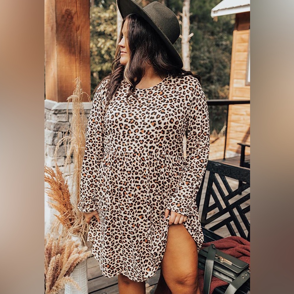 Plus size leopard dress